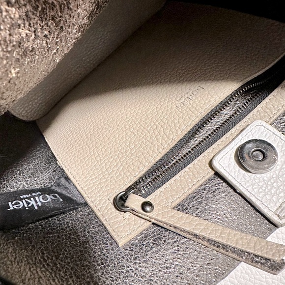 BOTKIER Two-Tone Colorblock Leather Bucket Bag - Picture 5 of 10